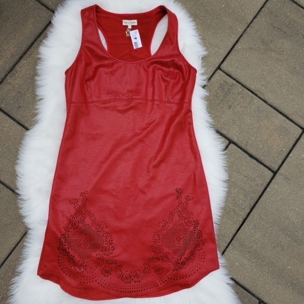 NWT Liberty Garden Lasercut Racerback Dress S Red